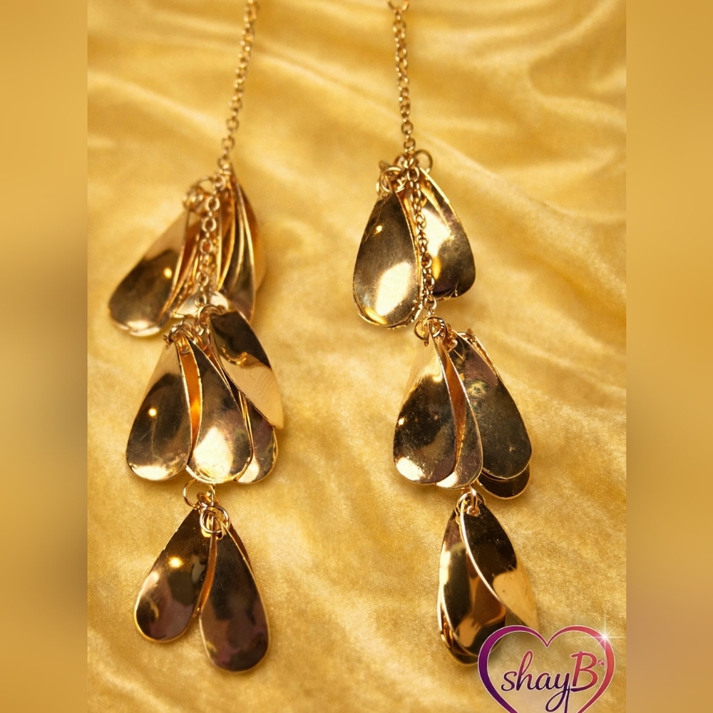 Shimmering Gold Teardrop Earrings